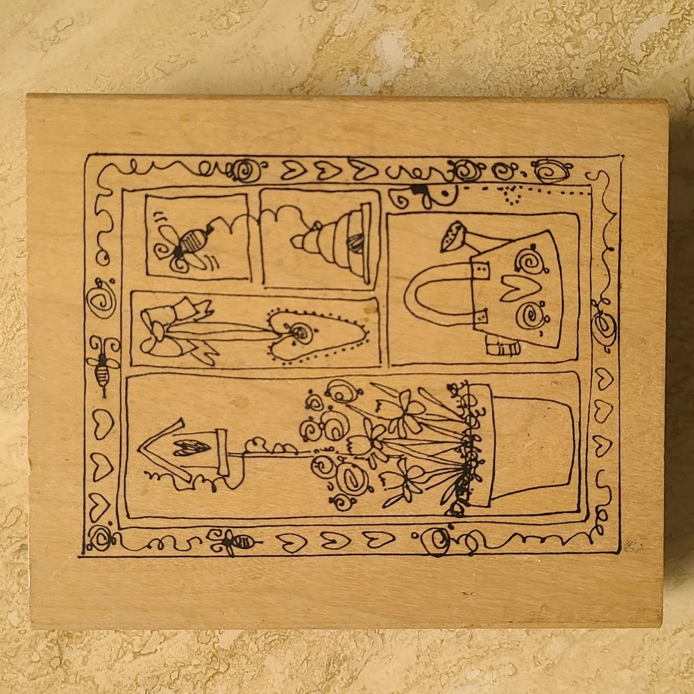 Spring Garden Design Wooden Stamp